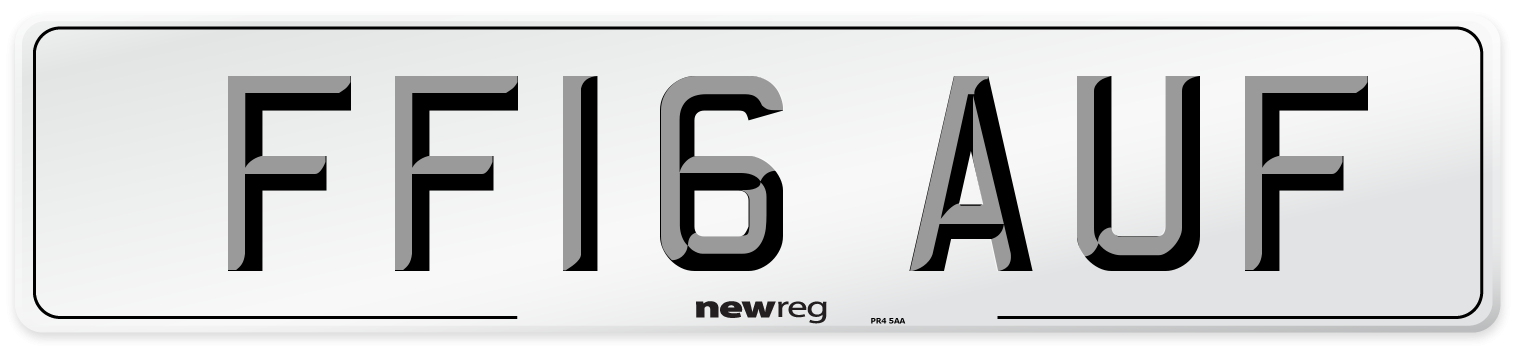 FF16 AUF Number Plate from New Reg